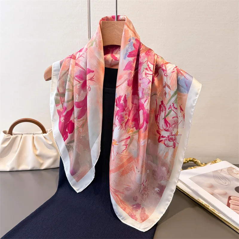 Travel Accessories Luxury - Pañuelo cuadrado de imitación para mujer,