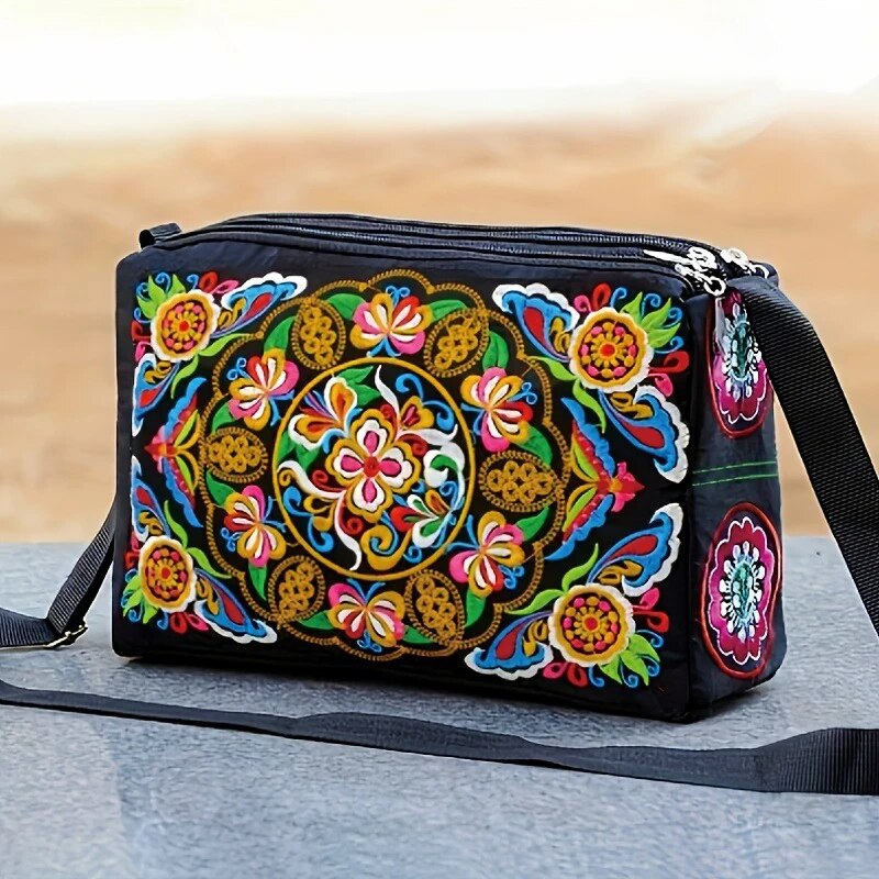 Travel Accessories Luxury - Bolso cruzado de nailon con flores