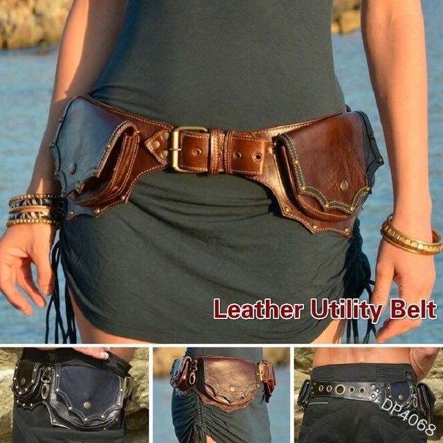 Travel Accessories Hip Belt - Cinturón de cadera de cuero Steampunk