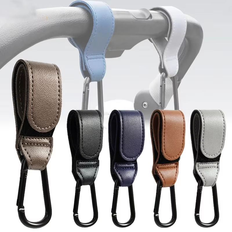 Travel Accessories For 1 Year Old - 2 Ganchos de Cuero para Carrito