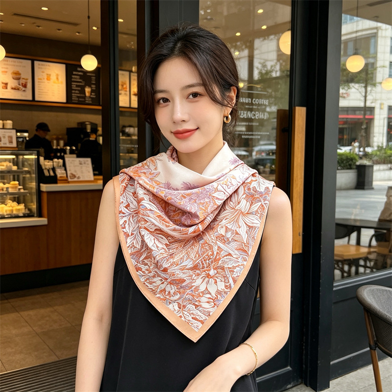 Travel Hair Accessories - Pañuelo de Seda Suave para Mujer,
