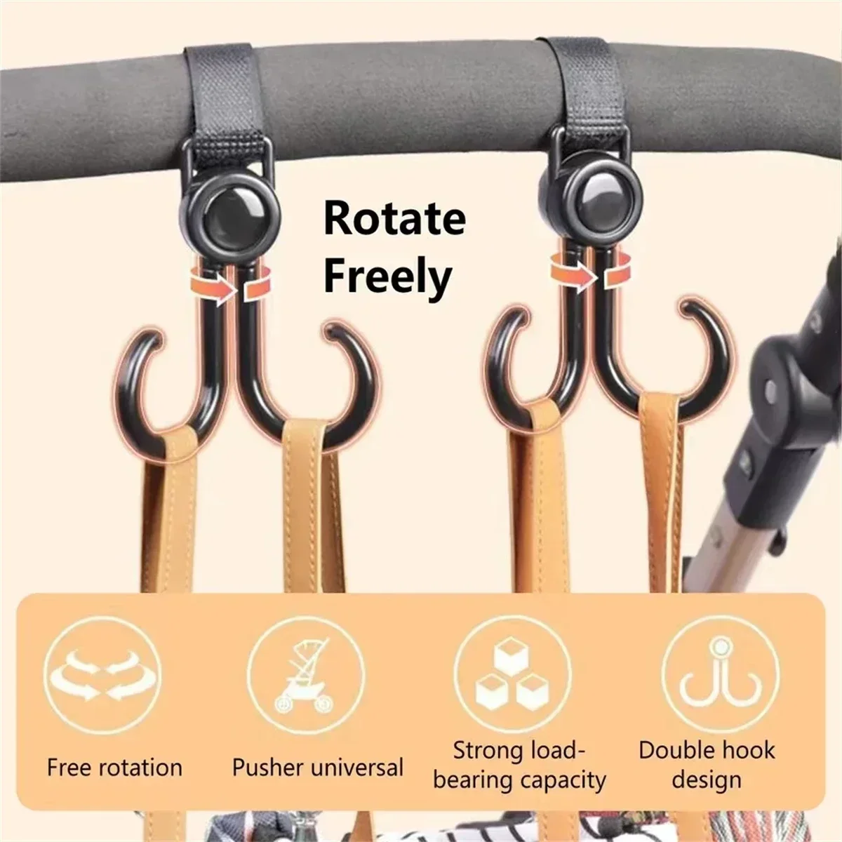 Ganchos dobles giratorios para - Travel Accessories For 1 Year Old reseña y precio